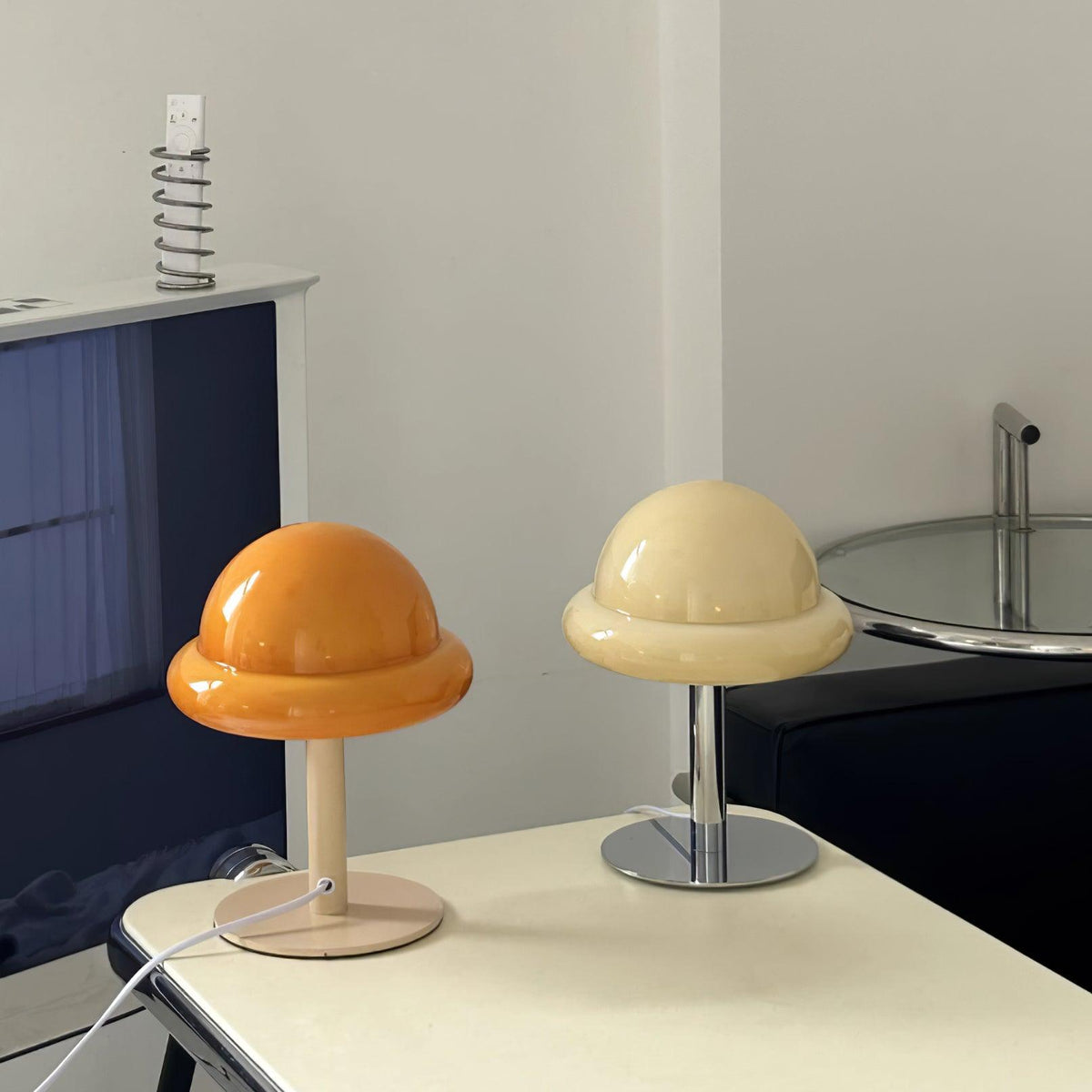 Eirisella lámpara de mesa de vidrio