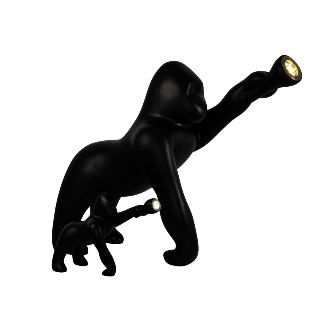 Zasolil lámpara de pie artística de resina Gorilla