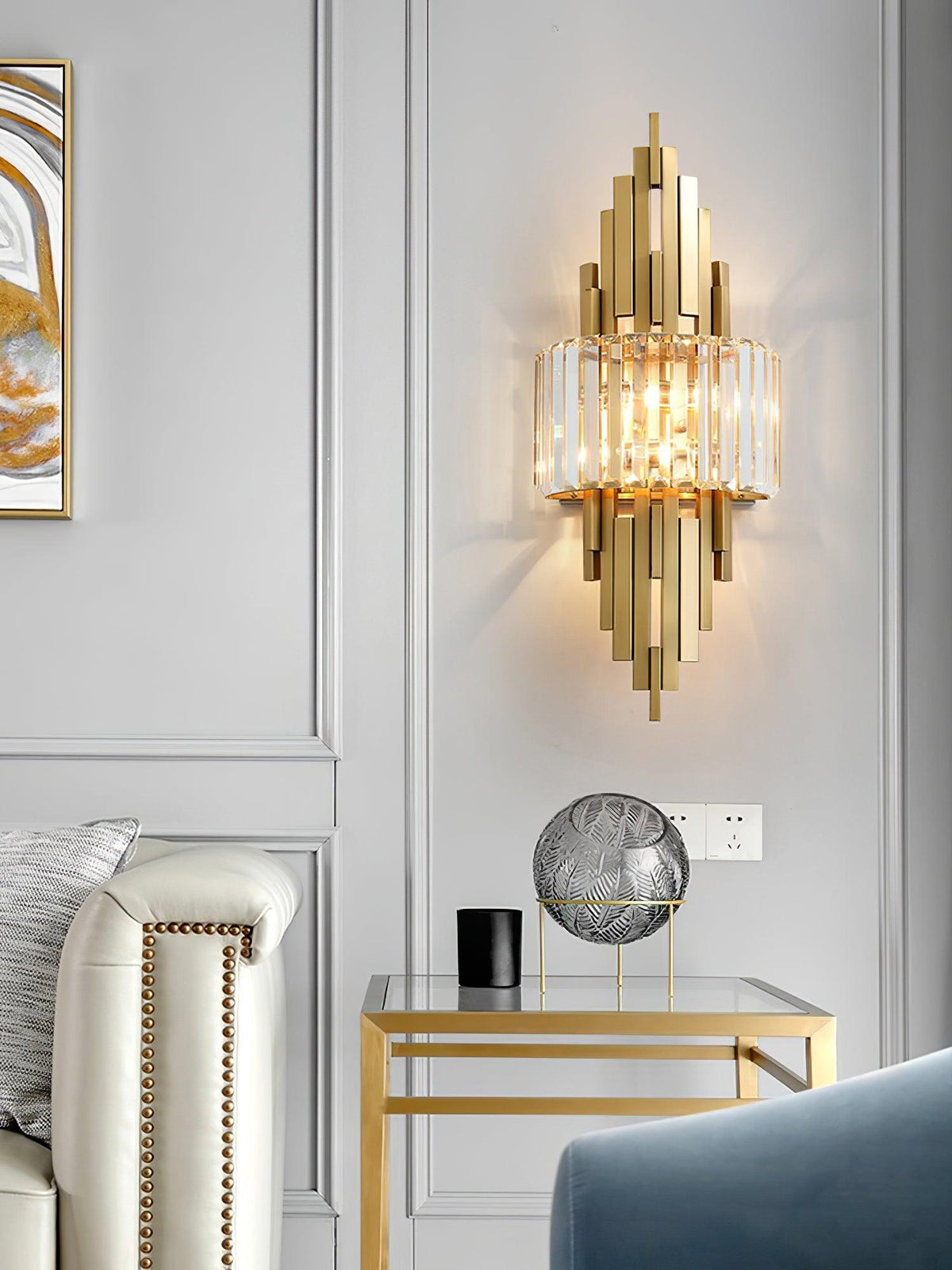 Voveliel aplique de pared de lujo postmoderno en cristal y vidrio