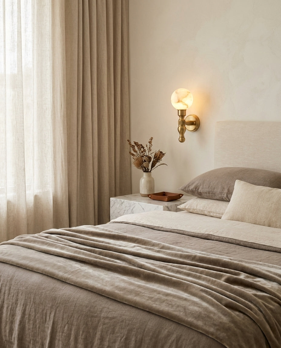 Aplique de pared de alabastro Ormondwick