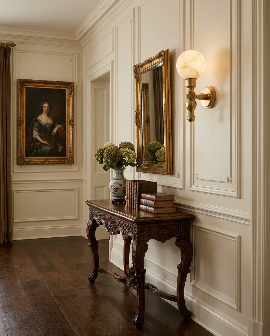 Aplique de pared de alabastro Ormondwick