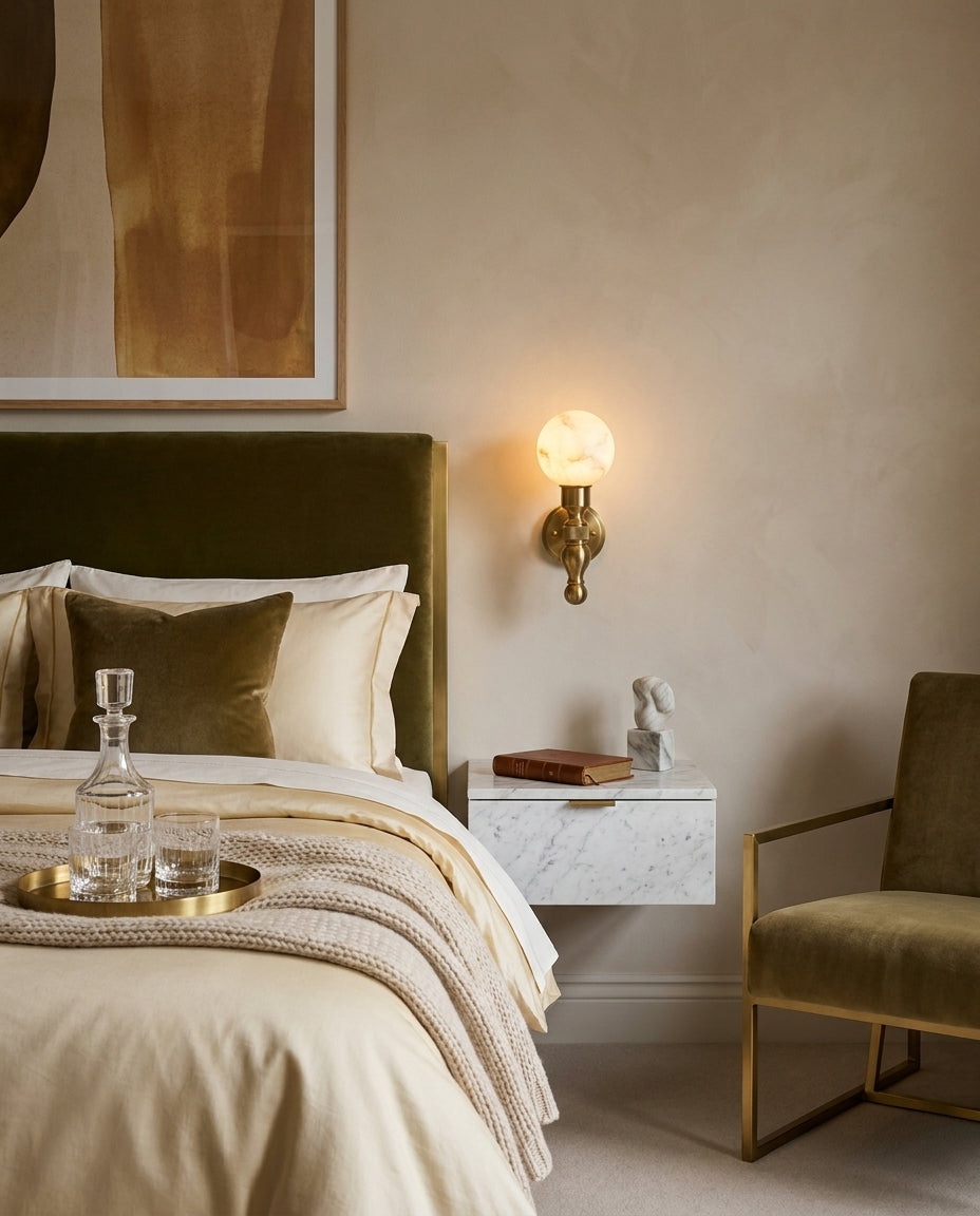 Aplique de pared de alabastro Ormondwick