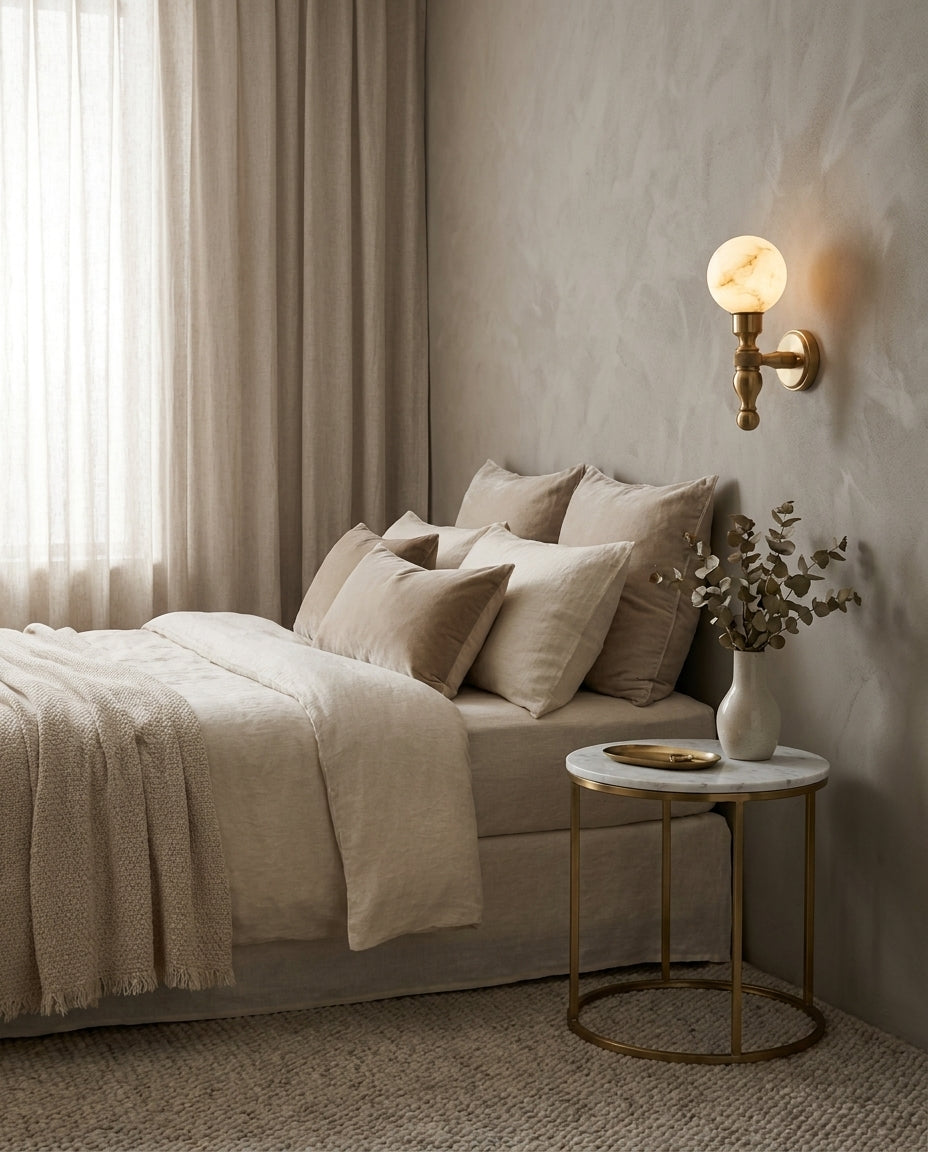 Aplique de pared de alabastro Ormondwick