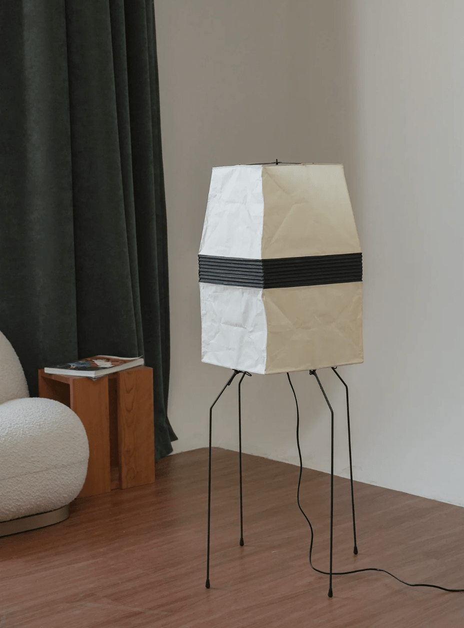 Piaiveria lámpara de pie con pantalla de papel