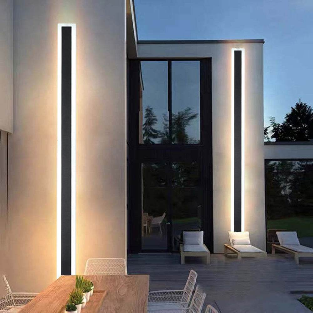 Ray Moderna Lineal Metal Aplique de Pared Exterior Negra