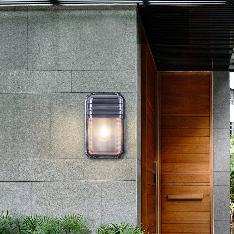 Ray Lámpara de Pared Geométrica de Metal y Vidrio para Exterior