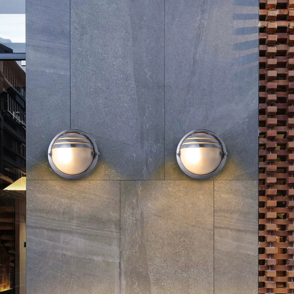 Ray Lámpara de Pared Geométrica de Metal y Vidrio para Exterior
