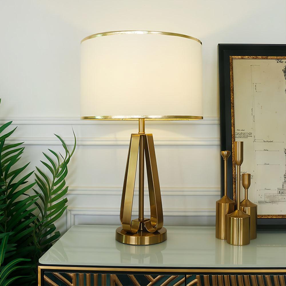 Linorira lámpara de mesa Luxe con tejido