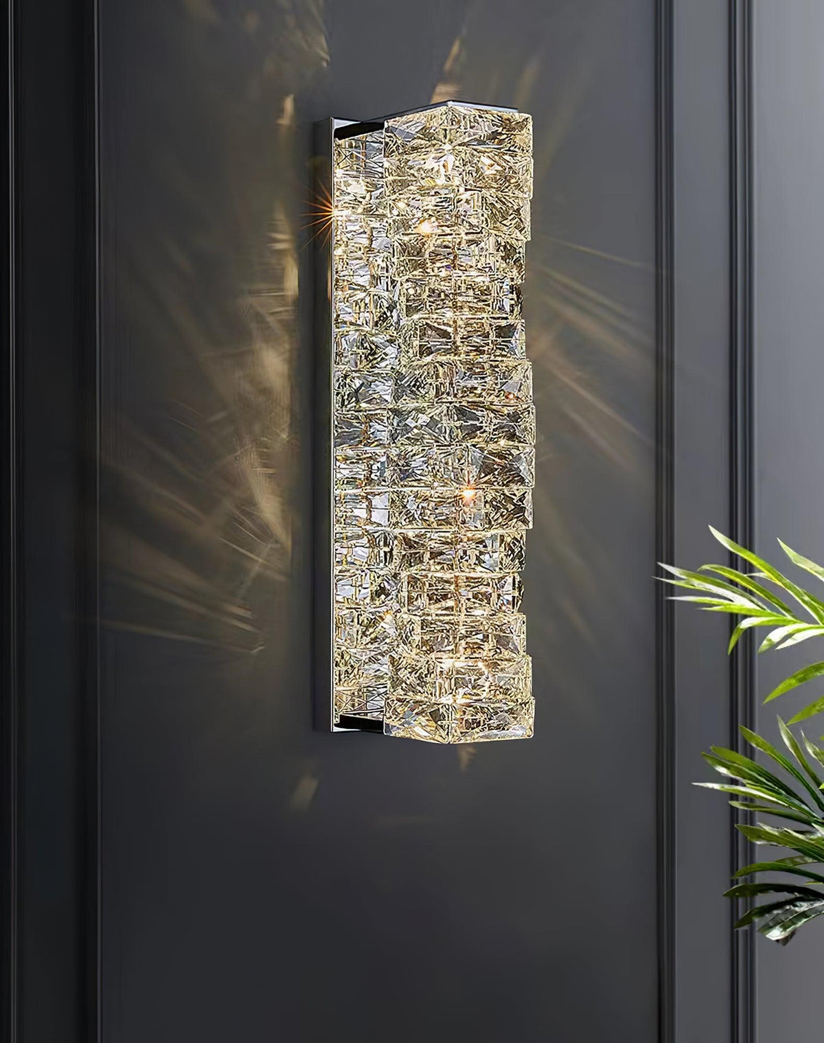 Ilvelia aplique de pared de lujo con cristal