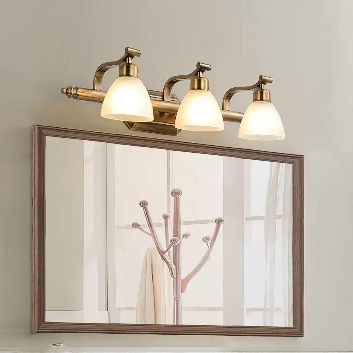 Colaeus aplique de pared clásico de arte baño de vidrio