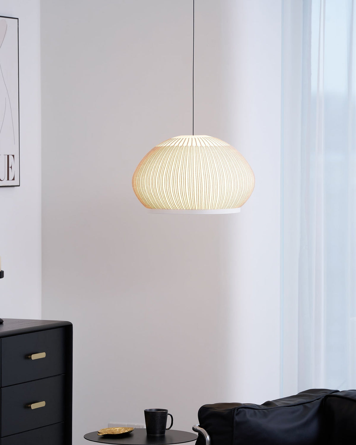 Lineiella lámpara colgante minimalista de tejido