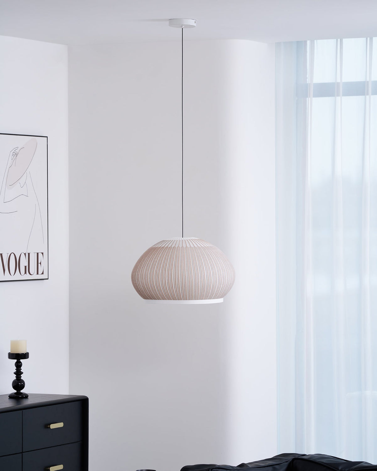 Lineiella lámpara colgante minimalista de tejido