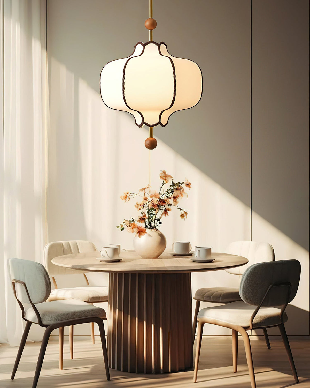 Miralielle lámpara colgante estilo farol de tejido para sala de estar
