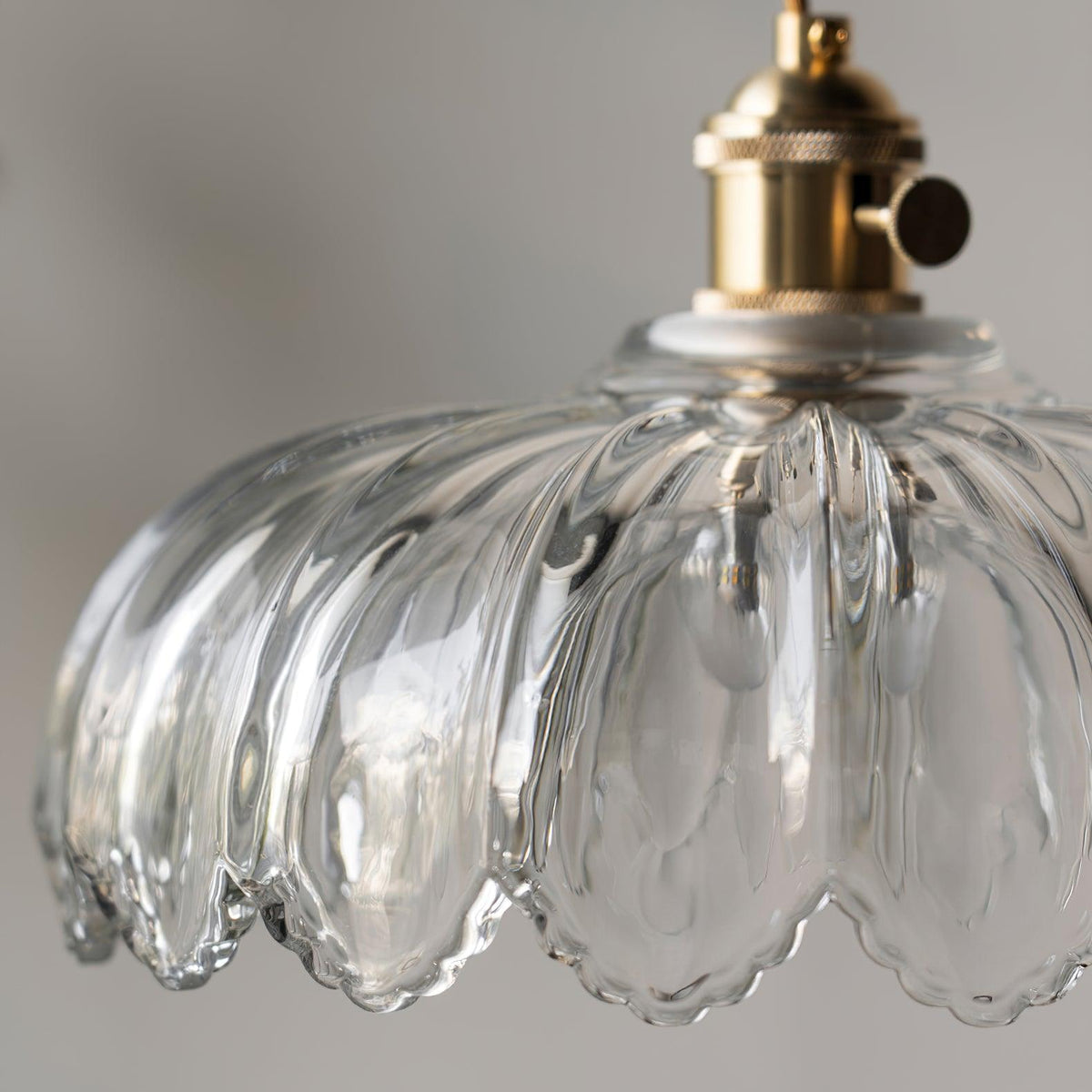 Limea lámpara colgante de vidrio verde en forma de flor