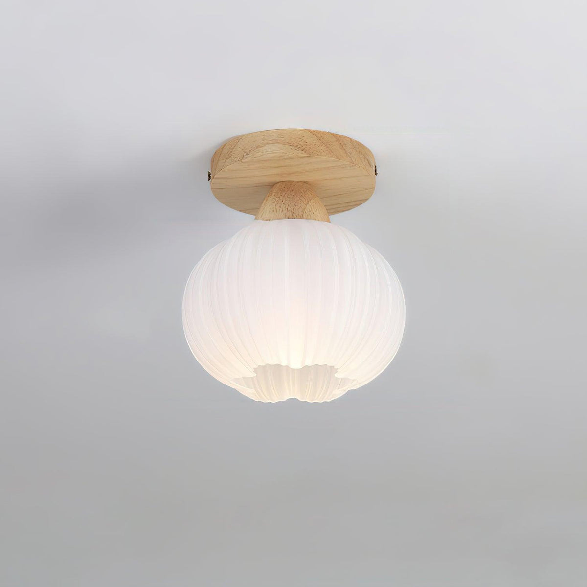 Dura lámpara de techo grande bolsa de flor de madera