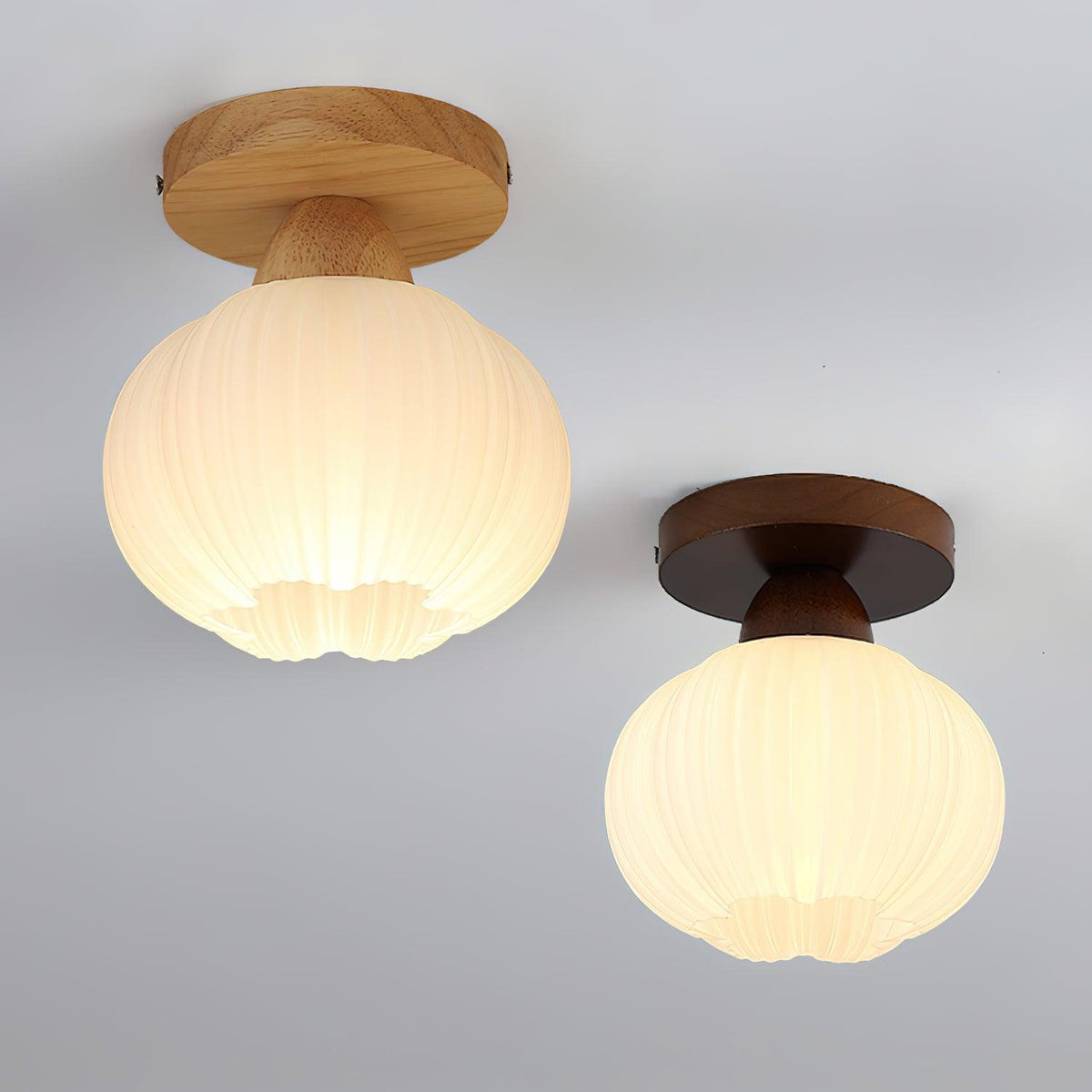 Dura lámpara de techo grande bolsa de flor de madera