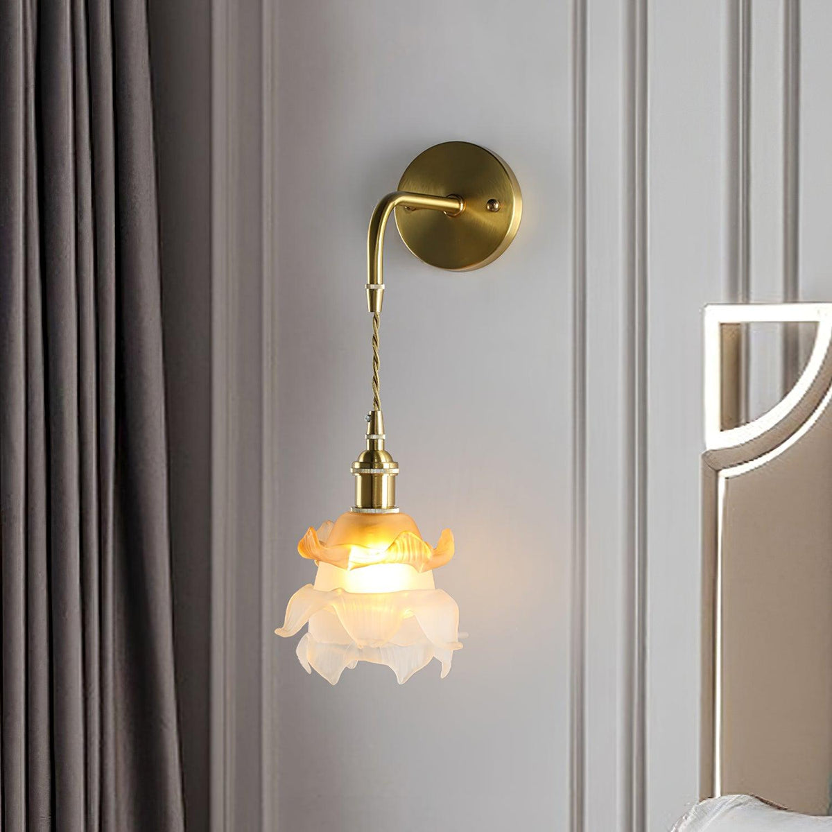 Amarira aplique de pared de latón y vidrio Premium elegancia