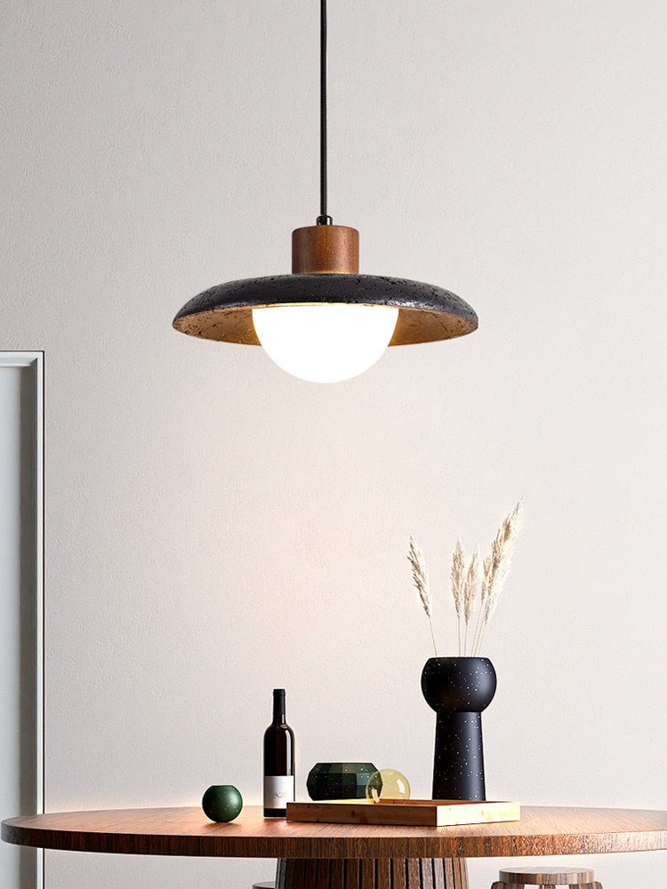 Podve lámpara colgante travertino negro minimalista