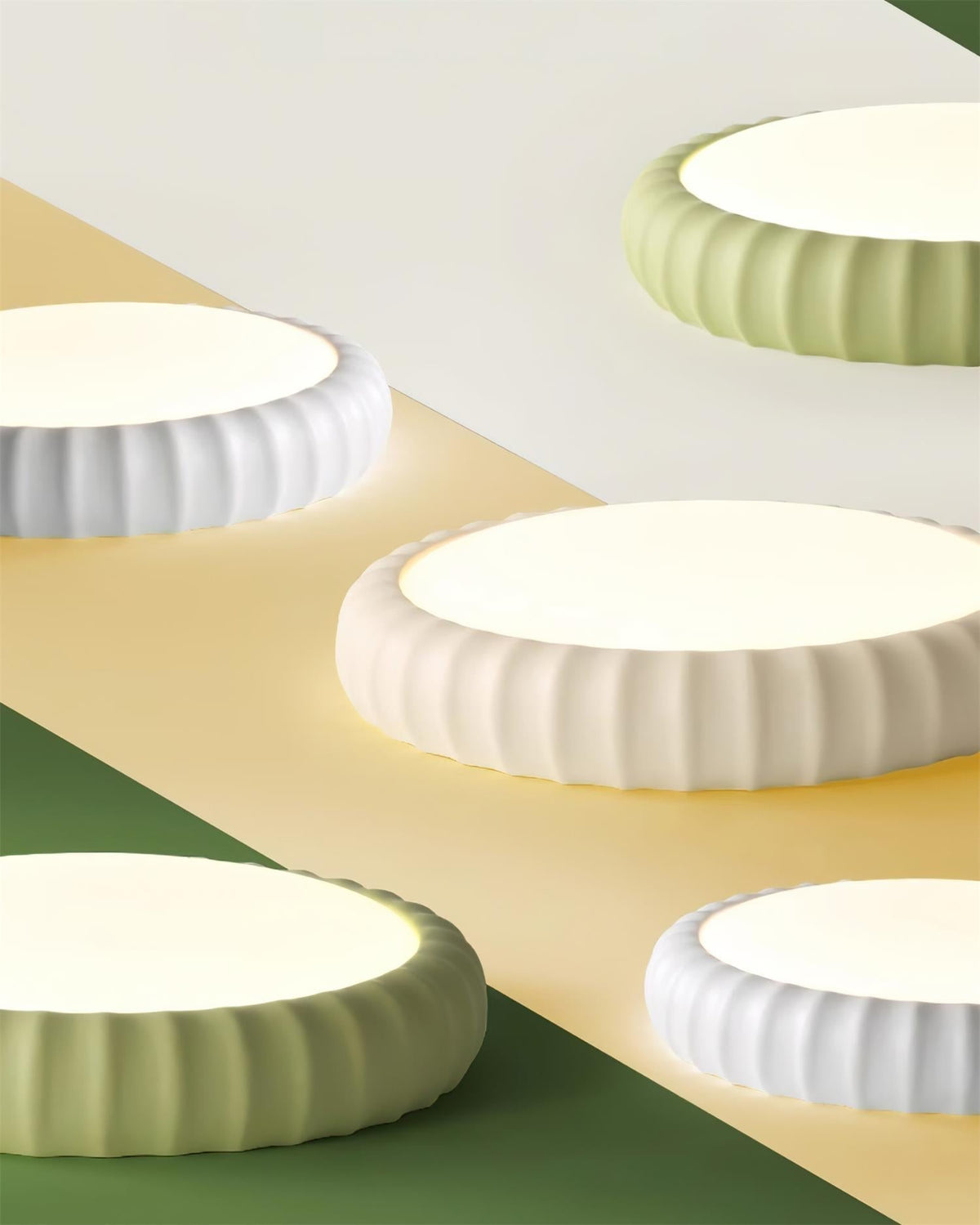 Lámpara de techo moderna minimalista de resina verde con acabado mate