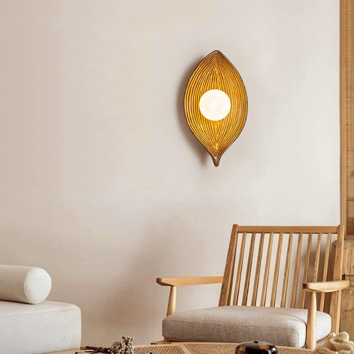 Lirixa aplique de pared Leaf Canoe de resina