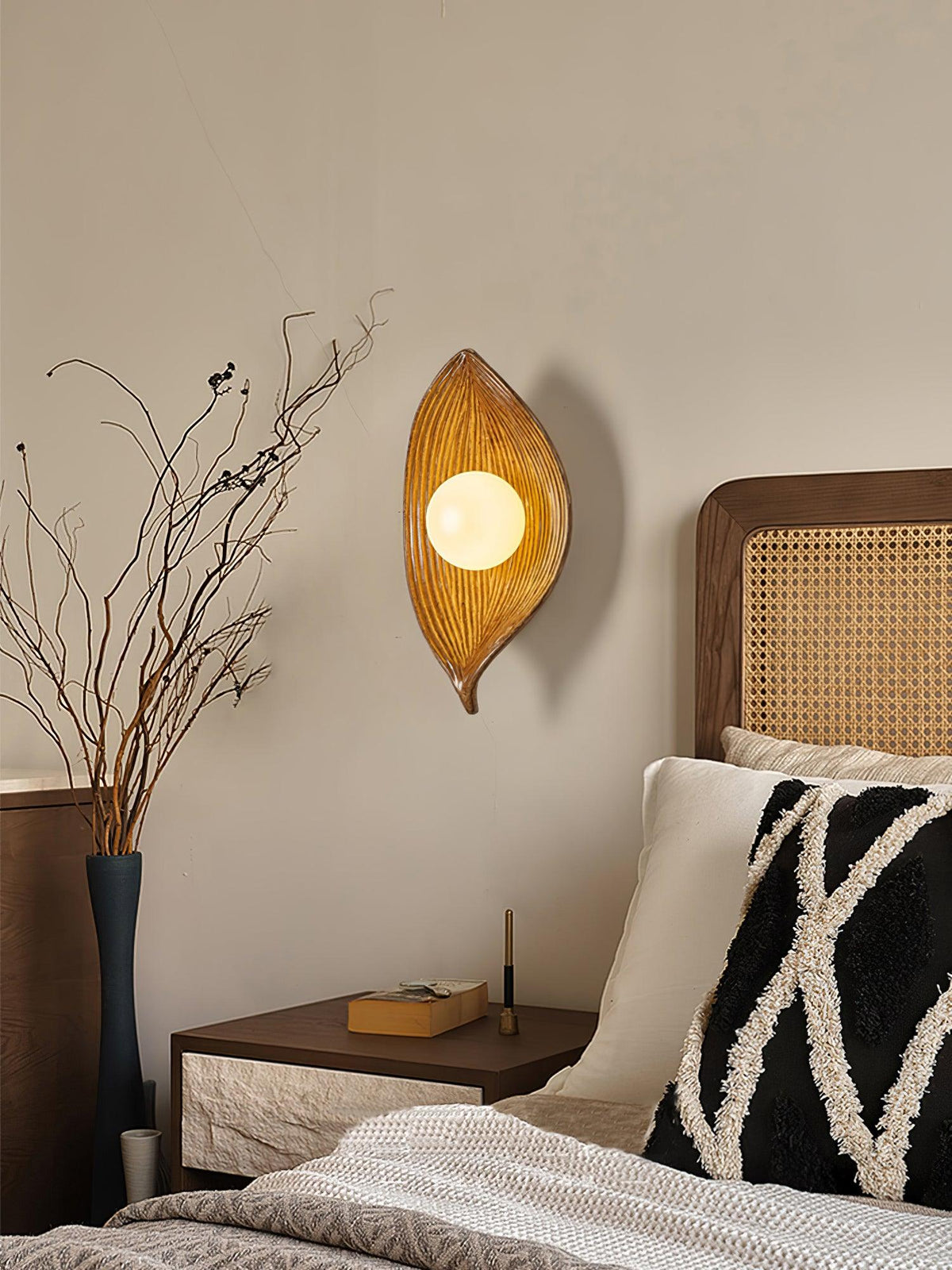 Lirixa aplique de pared Leaf Canoe de resina