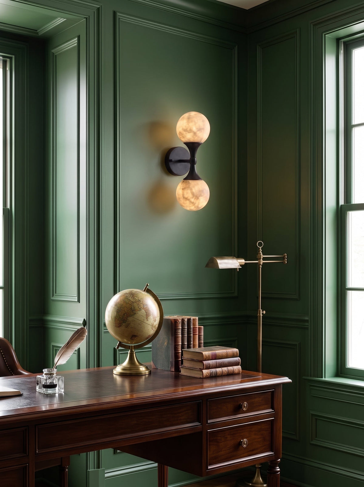 Ulverford Aplique de pared doble de alabastro