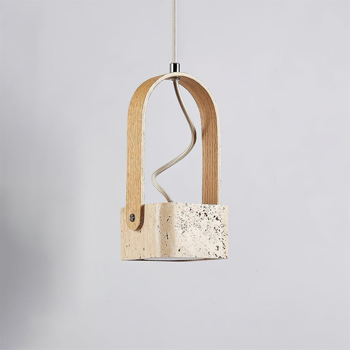 Cesta lámpara colgante Square travertino amarillo