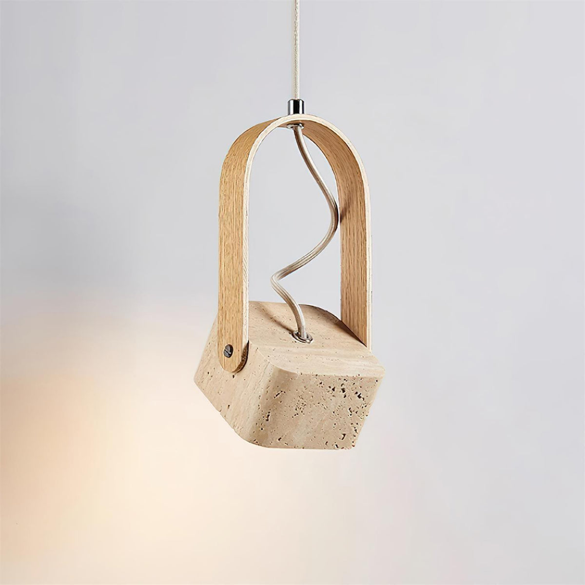 Cesta lámpara colgante Square travertino amarillo