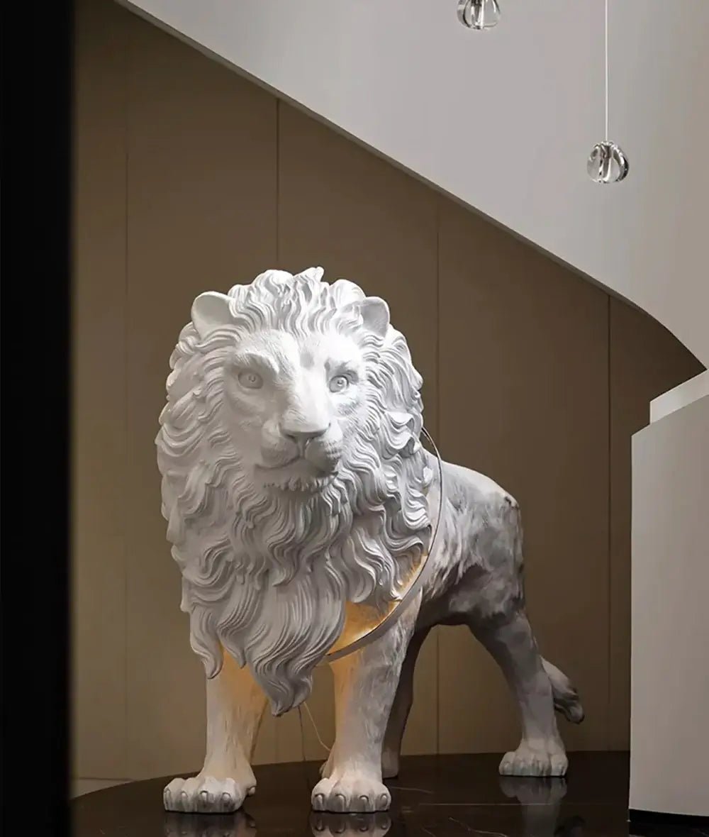 Brynis lámpara de pie escultura de león