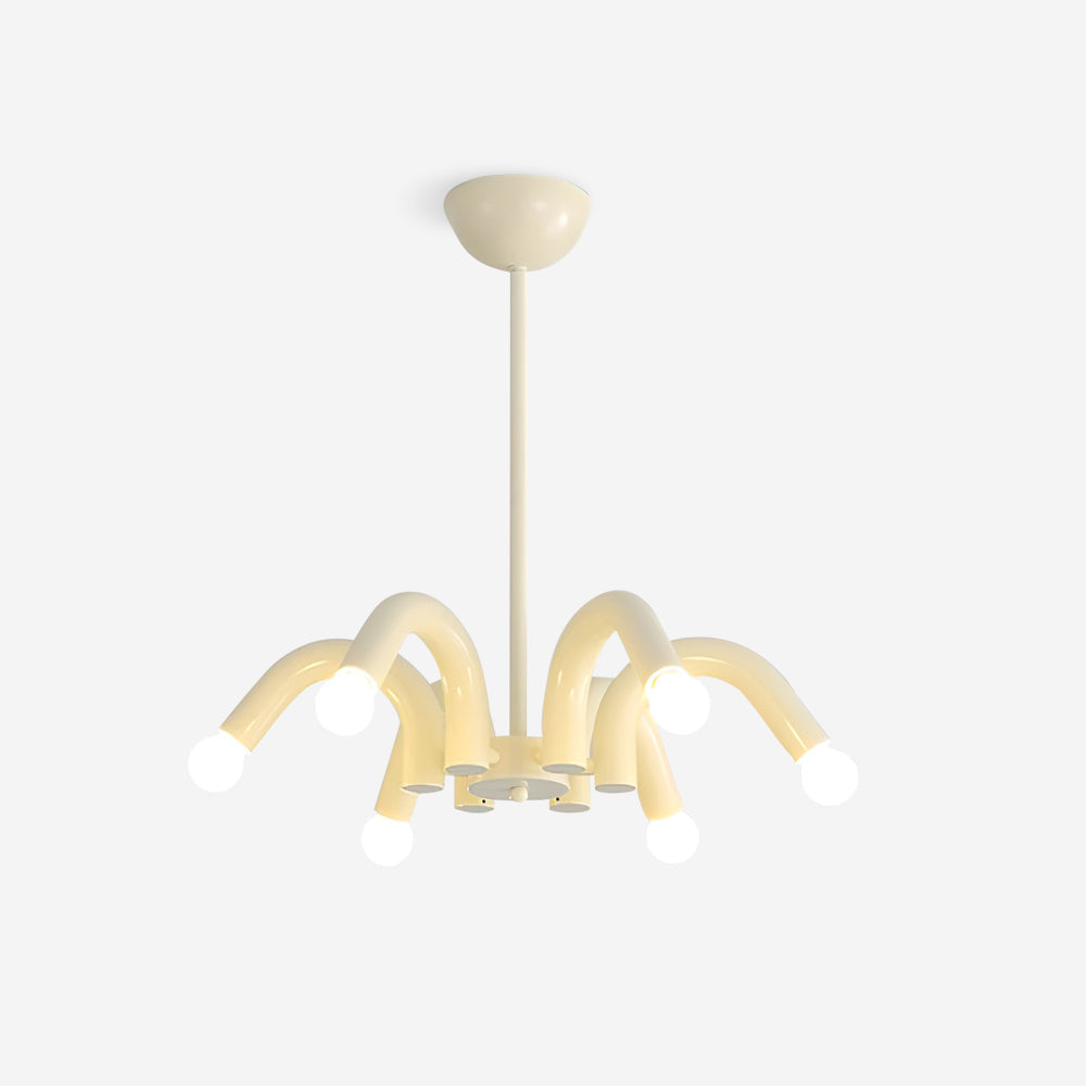 Fivelle lámpara de araña moderna en color crema de múltiples brazos