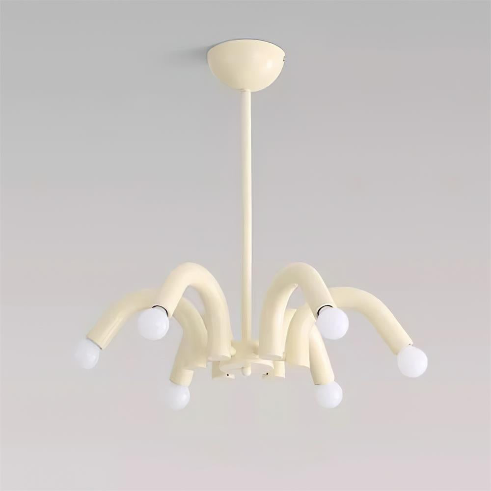 Fivelle lámpara de araña moderna en color crema de múltiples brazos