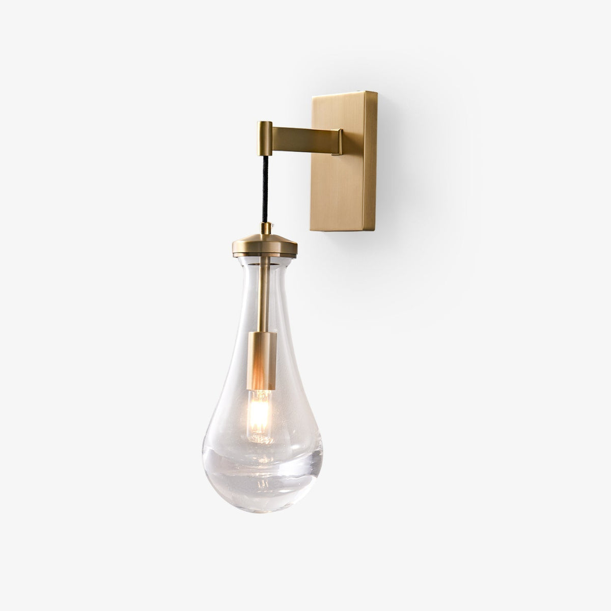 Lyshaos aplique de pared moderno minimalista de vidrio y latón