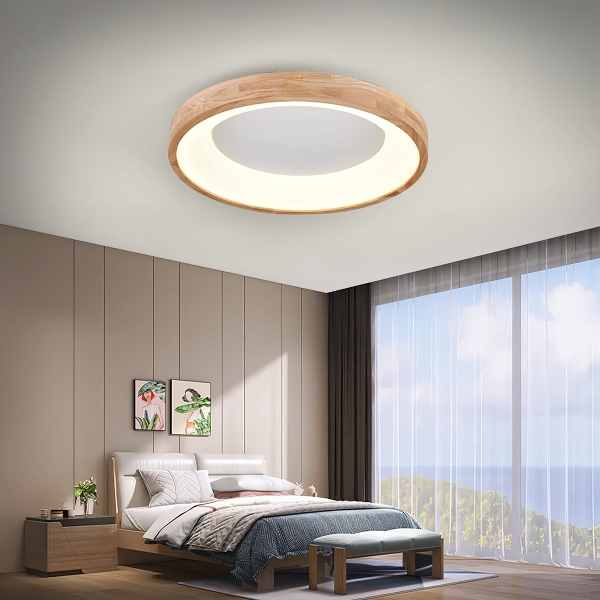 Uphae lámpara de techo moderna minimalista cuadrada de madera
