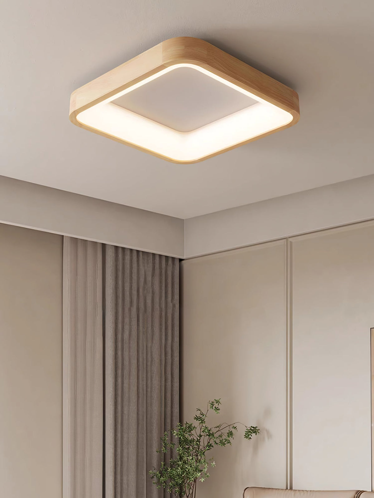 Uphae lámpara de techo moderna minimalista cuadrada de madera