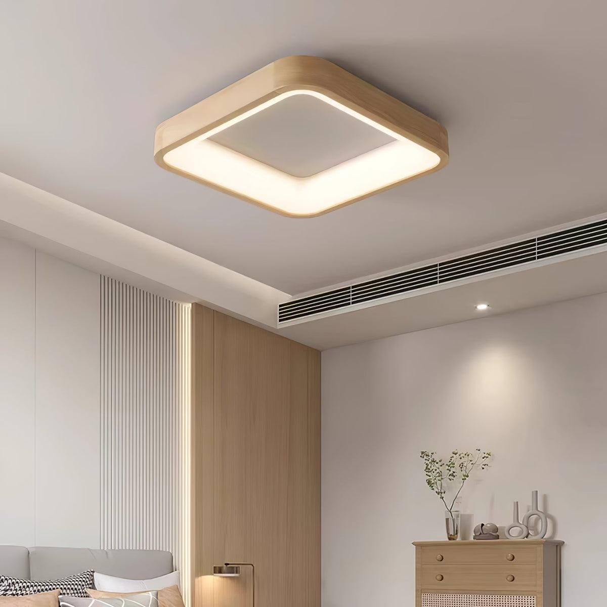 Uphae lámpara de techo moderna minimalista cuadrada de madera