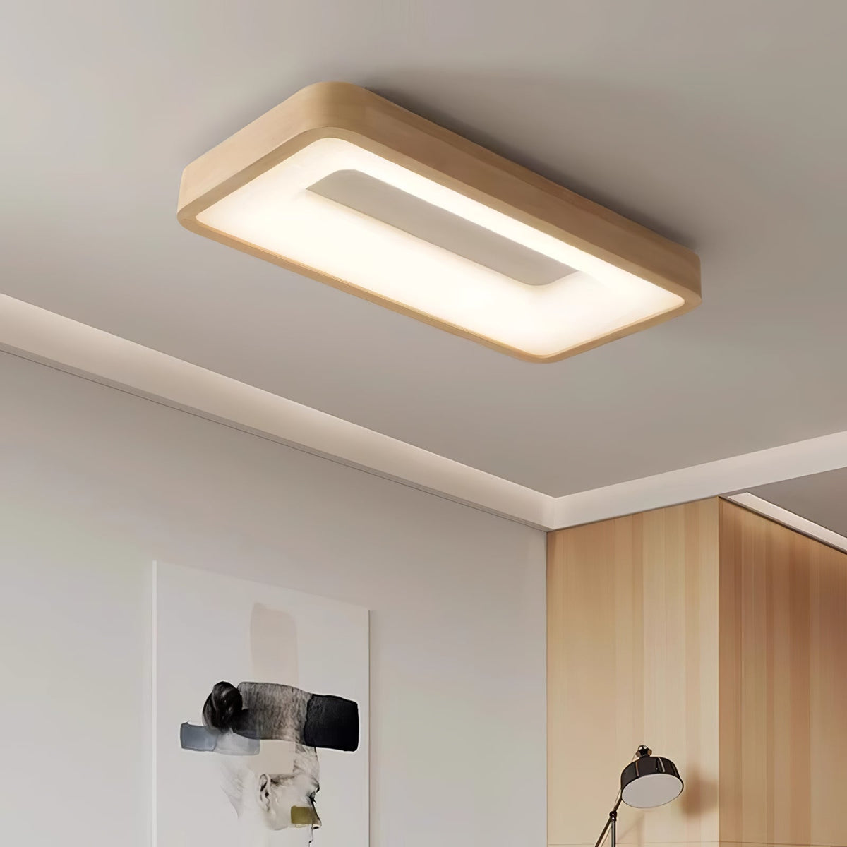 Uphae lámpara de techo moderna minimalista cuadrada de madera