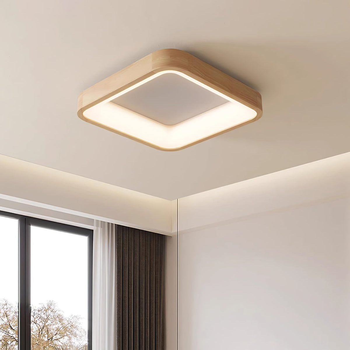 Uphae lámpara de techo moderna minimalista cuadrada de madera