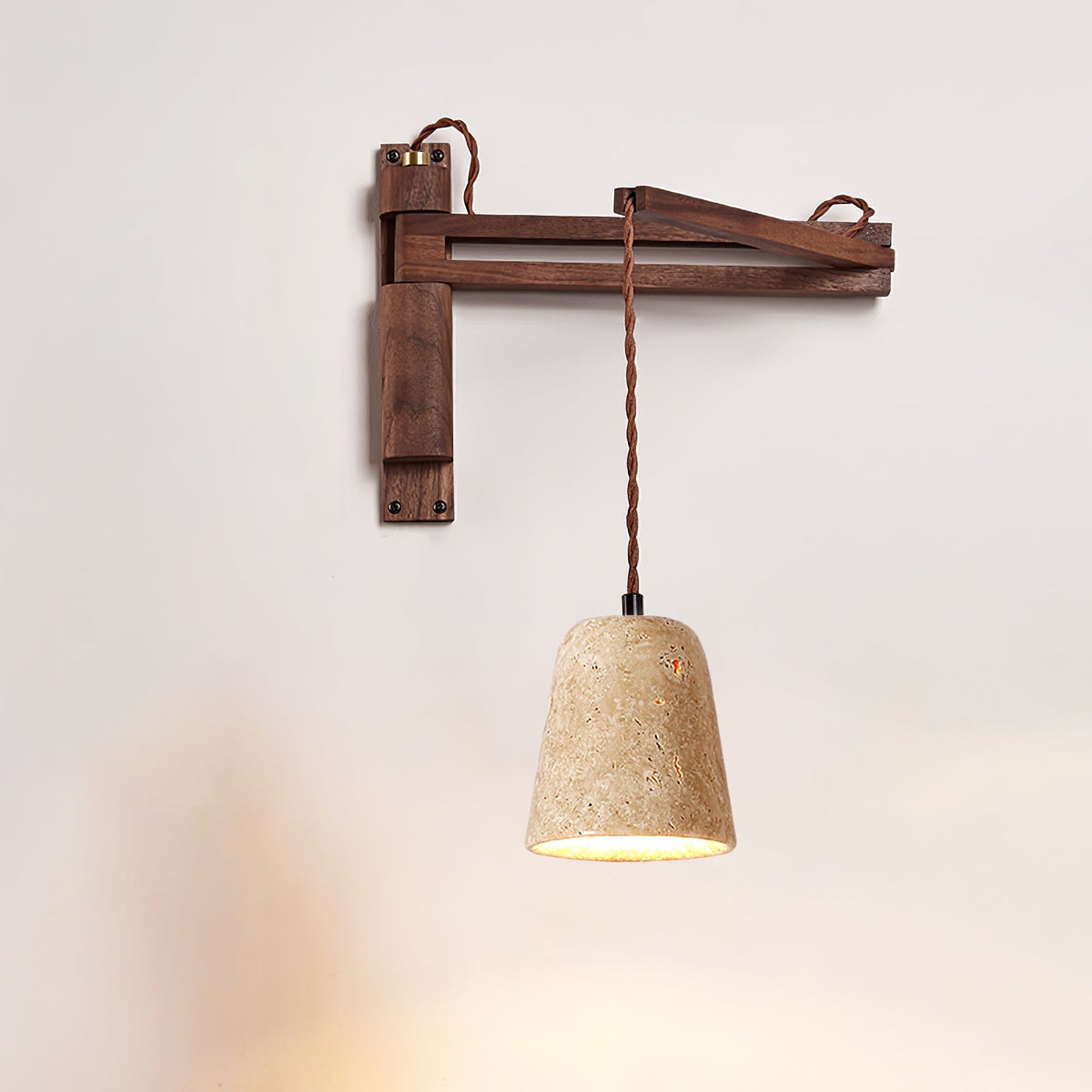 Arboren aplique de pared regulable con cúpula en travertino