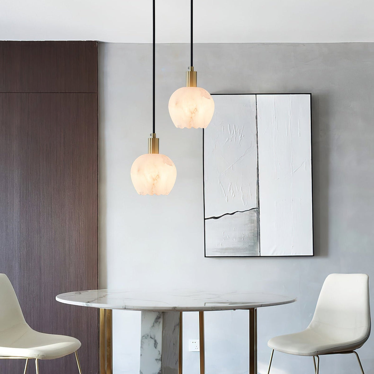 Ritta Pendant Light Flower-shaped Alabaster
