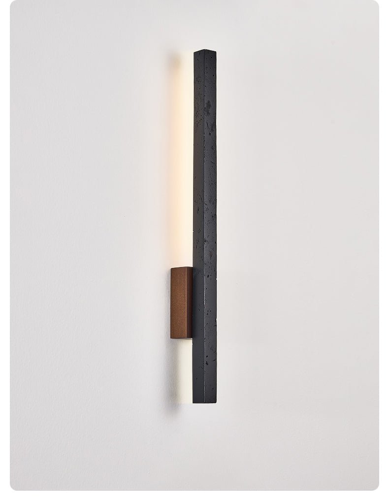 Juna aplique de pared lineal negro de travertino