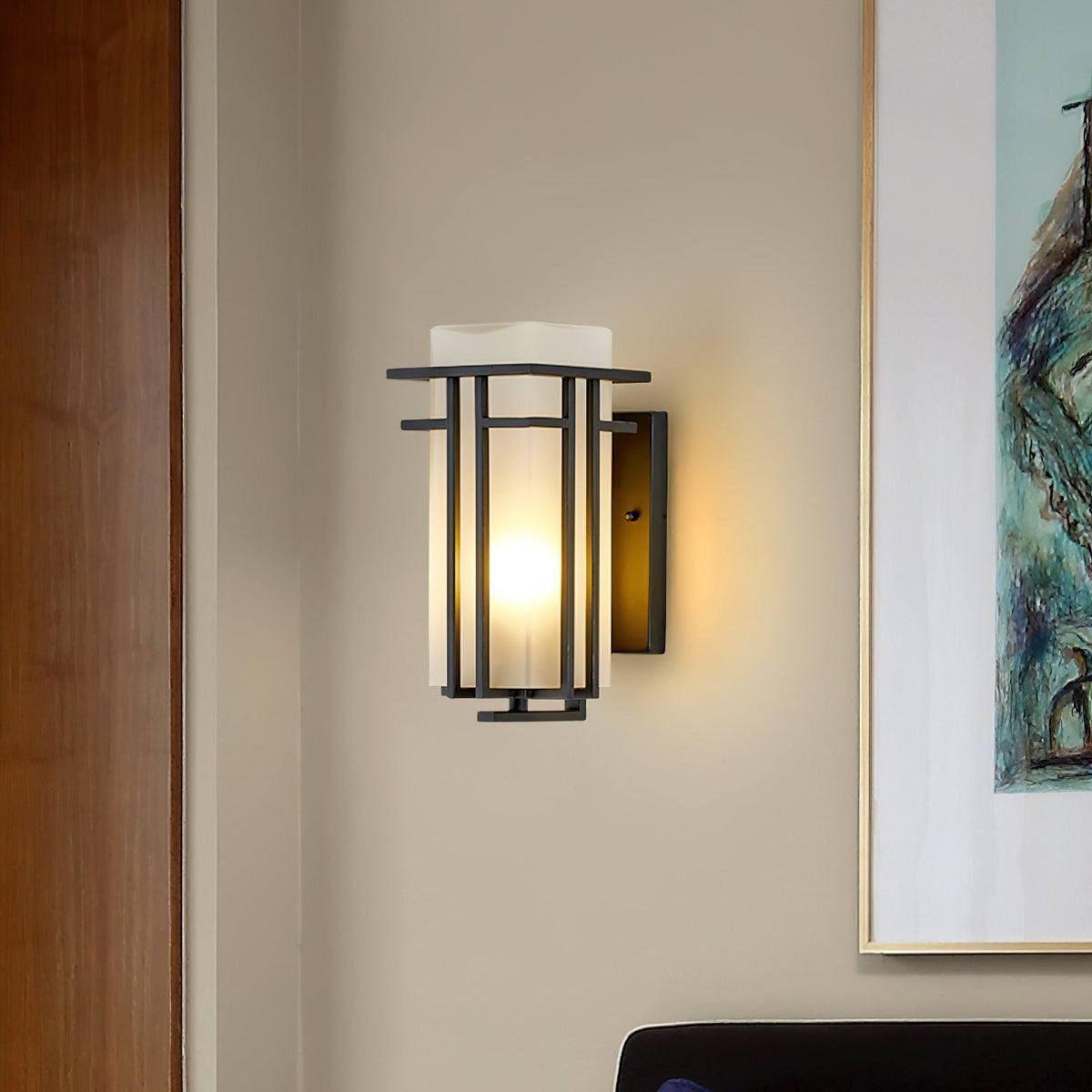 Wilen aplique de pared de hierro Farol