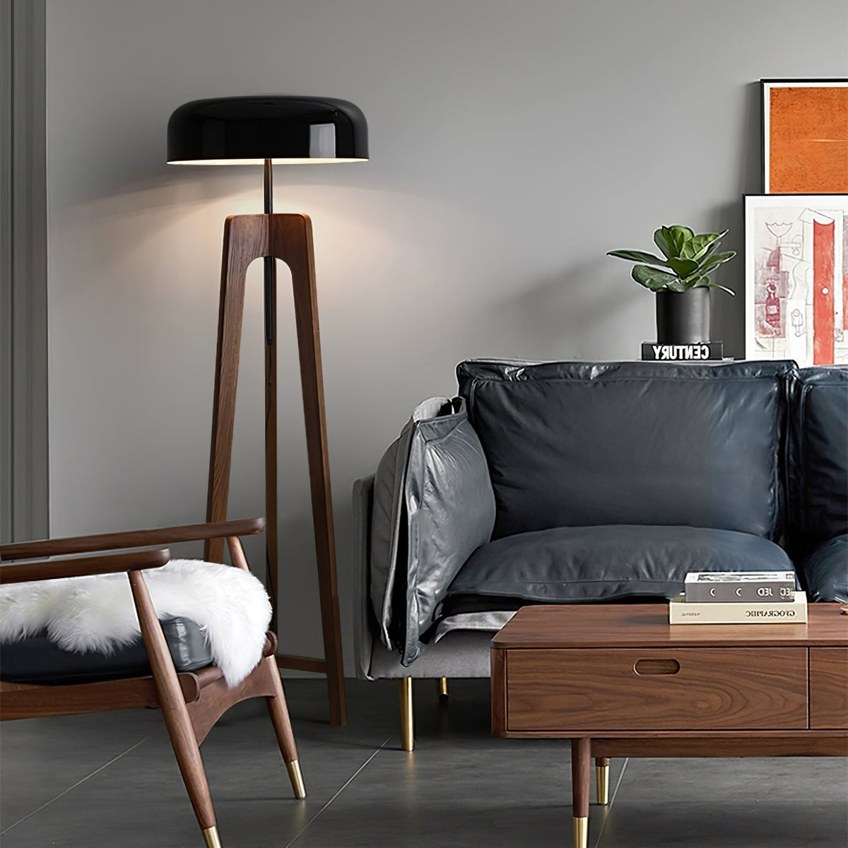 Kovain lámpara de pie de madera minimalista