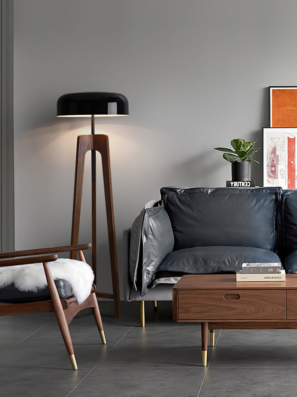 Kovain lámpara de pie de madera minimalista