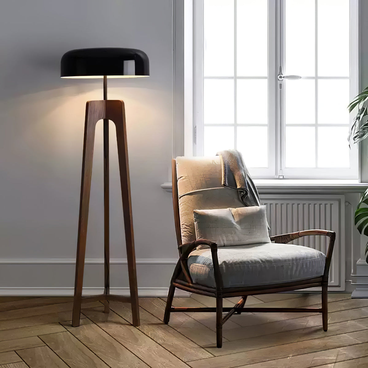 Kovain lámpara de pie de madera minimalista