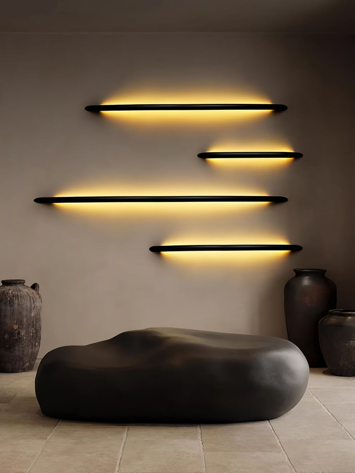 Evvinos aplique de pared moderno minimalista lineal de madera