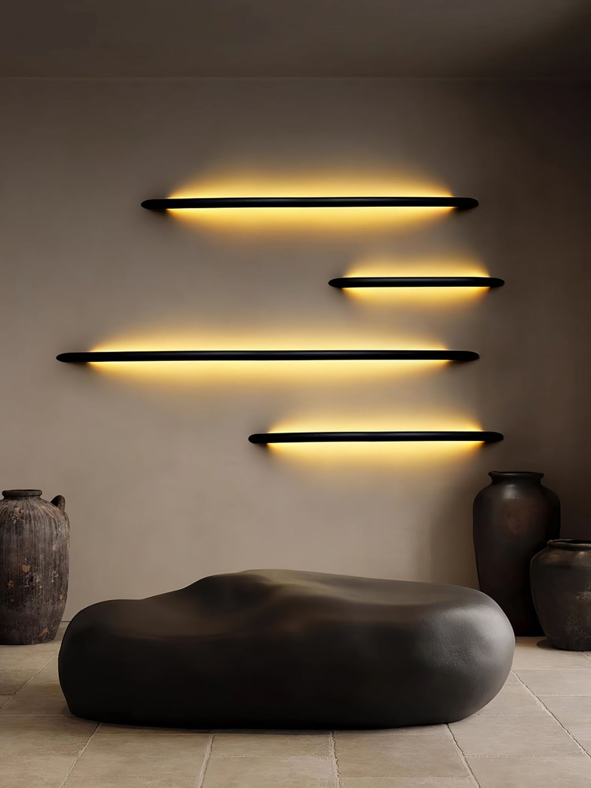 Evvinos aplique de pared moderno minimalista lineal de madera