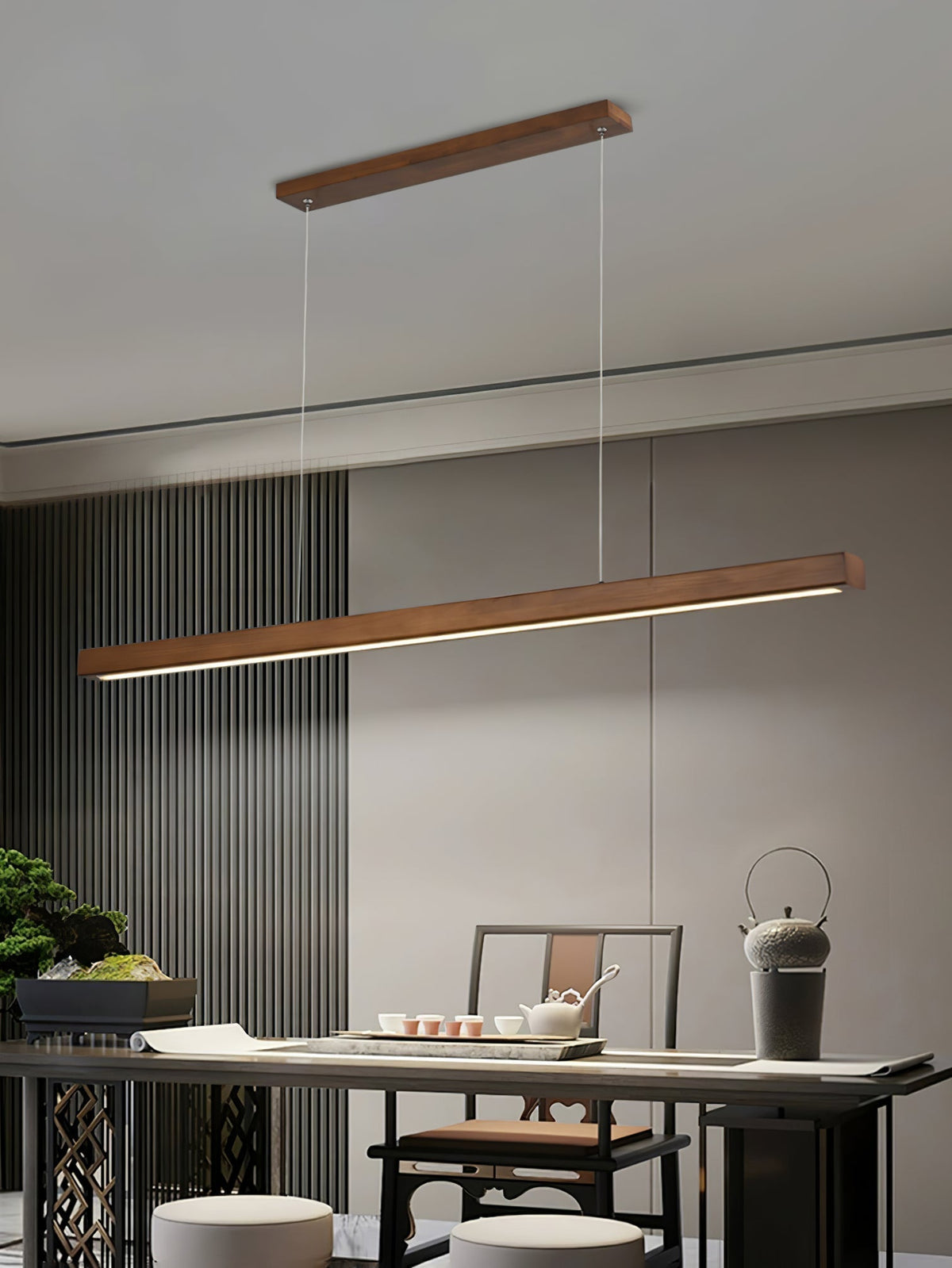 Elowen Lámpara Colgante Lineal Minimalista Madera