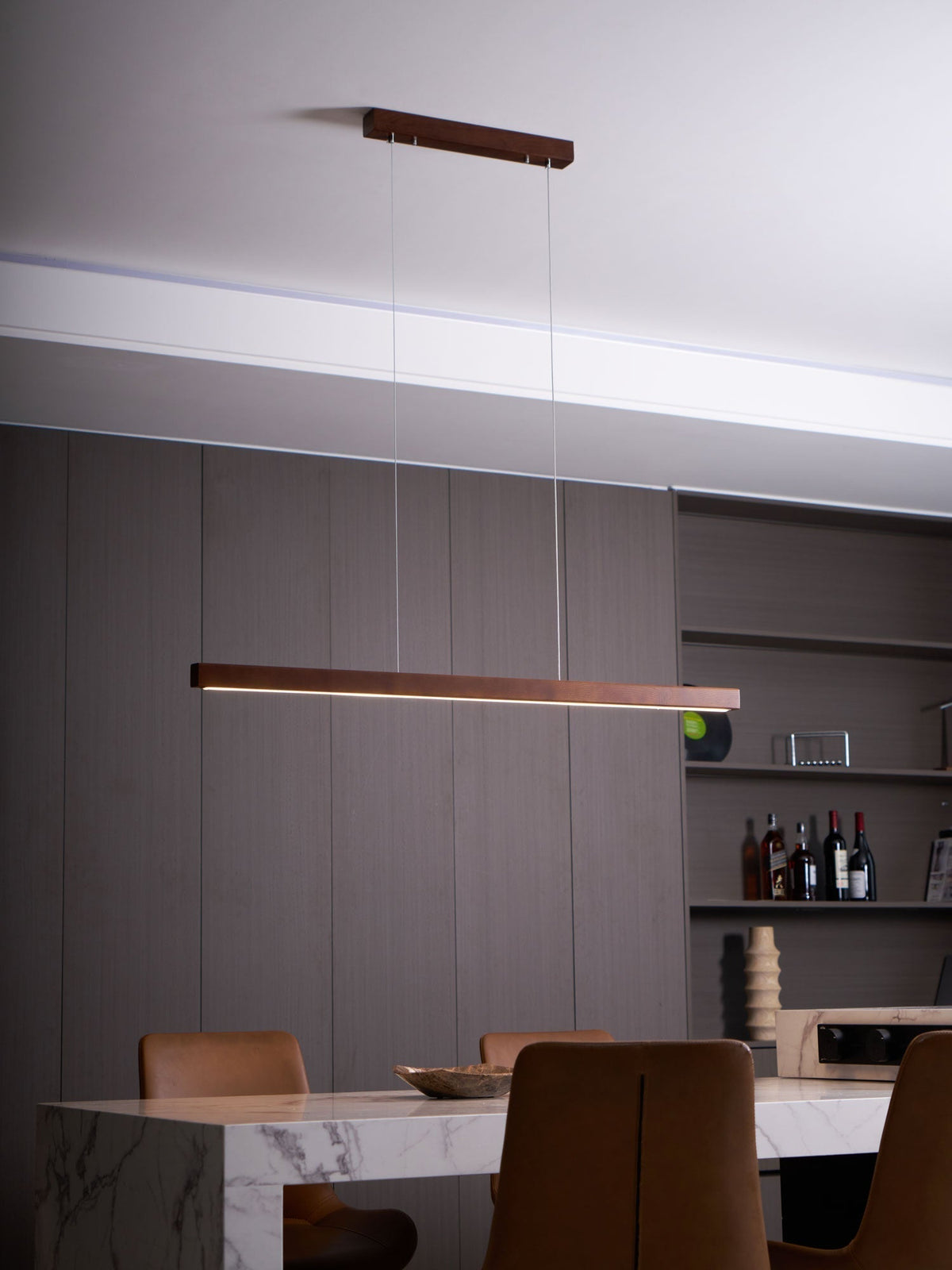Elowen Lámpara Colgante Lineal Minimalista Madera