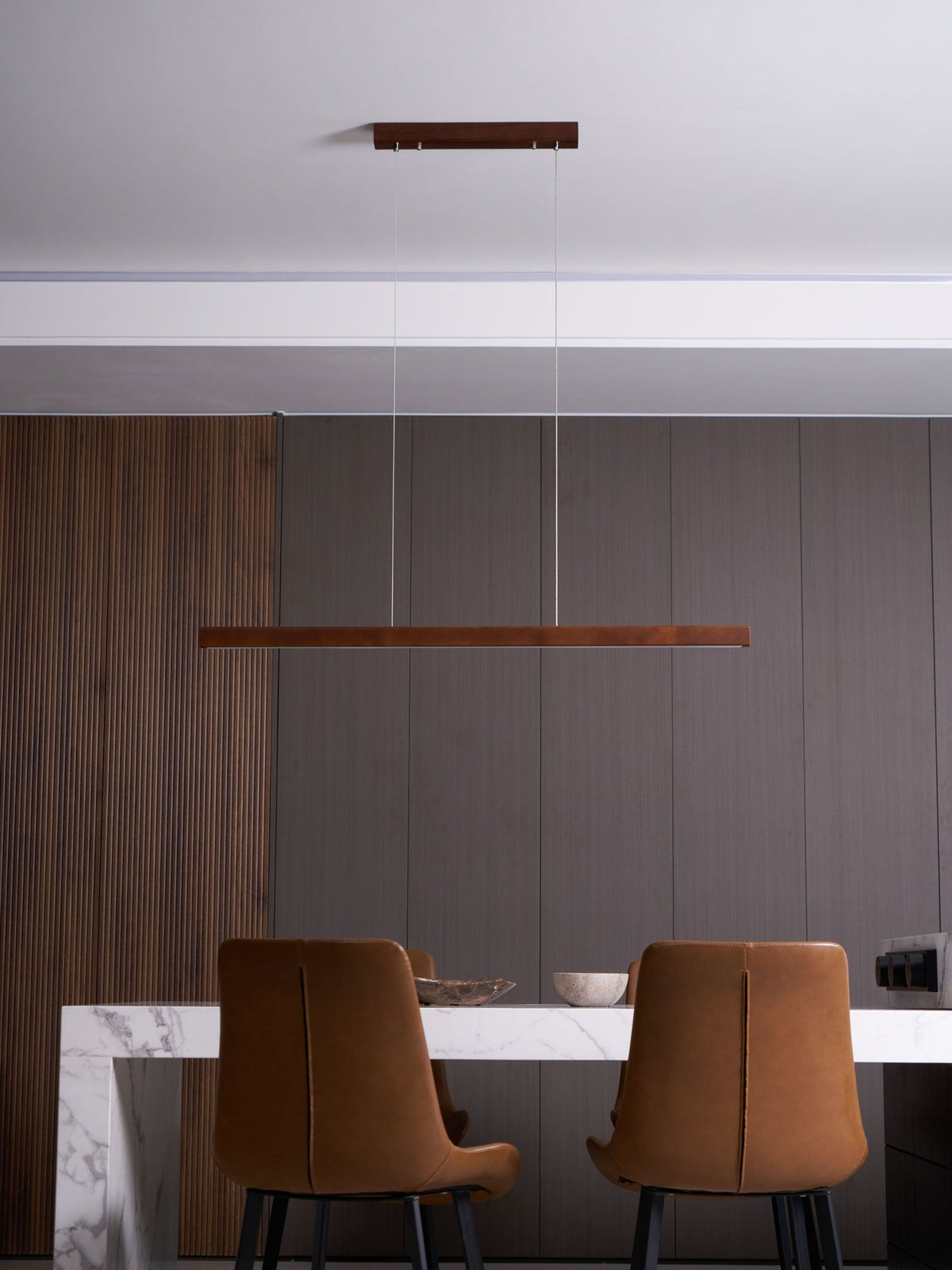 Elowen Lámpara Colgante Lineal Minimalista Madera