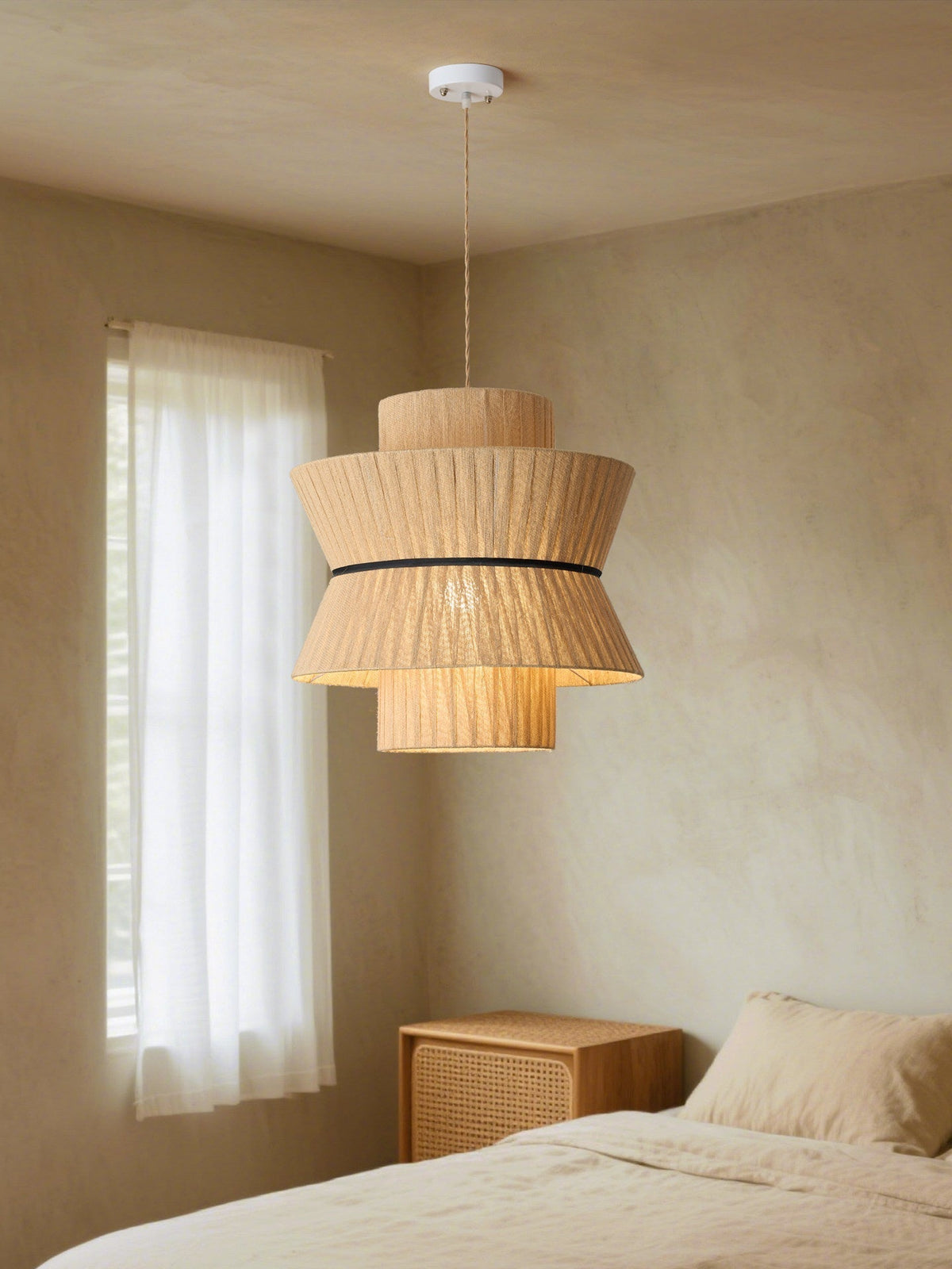 Raffia lámpara colgante